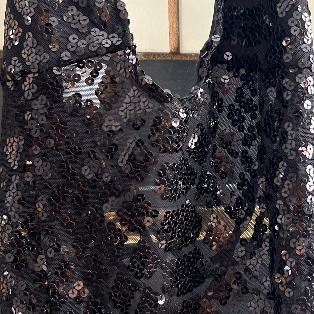 Black Savage Sequin sheer sexy top.